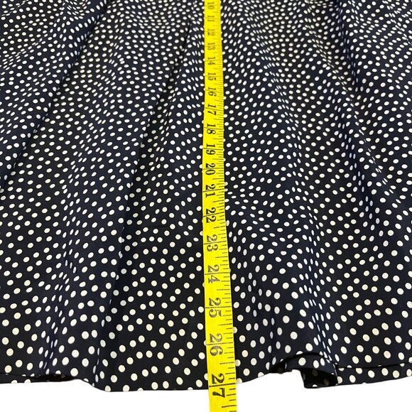 Pendleton Womens Navy Blue White Polka Dot Silk Skirt Lined Pleated t Sz 14 - Picture 7 of 8